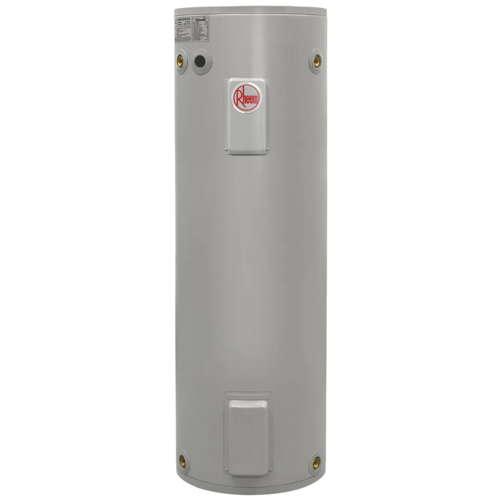 Rheem 160L Twin Element Electric Water Heater Model 492160 with dual element design for reliable hot water supply in busy Australian households