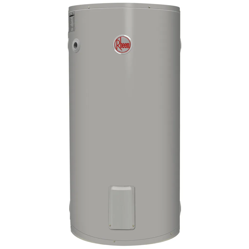 Australian-made Rheem 250L Electric Water Heater with large capacity, providing reliable hot water for households of all sizes.