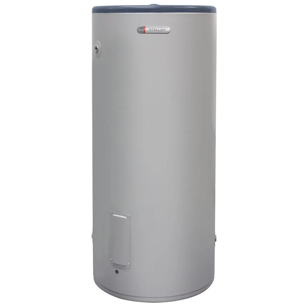Rheem Stellar® 250L Stainless Steel Electric Water Heater (Model 4A1250) for small to medium Australian households, durable design with quick recovery and energy efficiency.