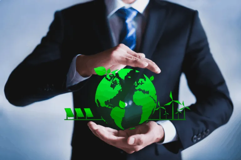Person holding a green globe symbolizing energy savings, cost efficiency, and eco-friendly off-peak operation