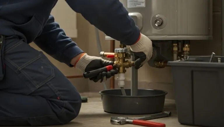 Technician performing maintenance on home of Vulcan 250L Electric Water Heater