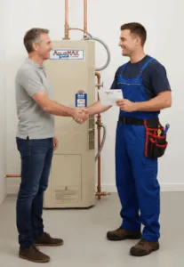 AquaMAX G270SS gas storage water heater with reliable performance, long-lasting durability, and manufacturer warranty for peace of mind.